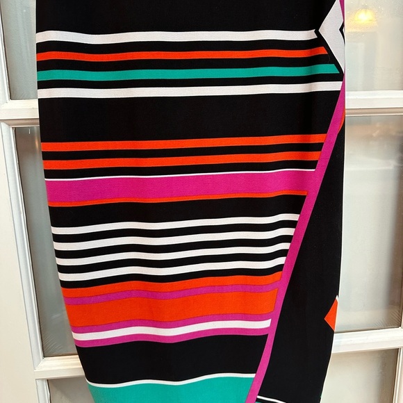 Vintage Y2K Cache Bright Retro Cocktail Party Midi Dress Size 6 Small S - Picture 5 of 11